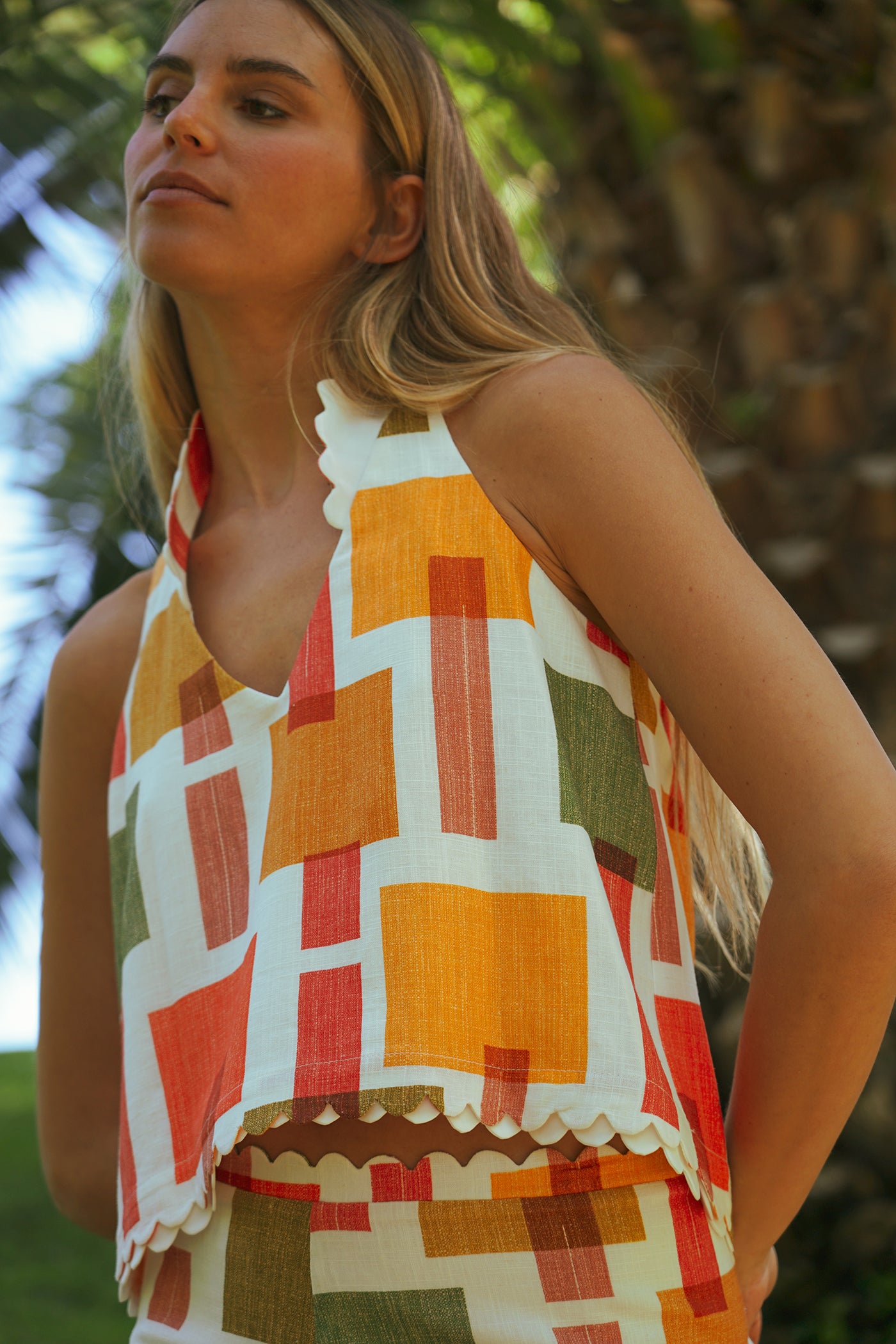 Falda Sweetness | Cuadros/Blanco